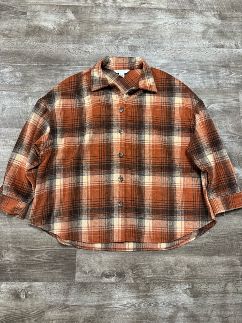 APRICOT Plaid Flannel Size XL